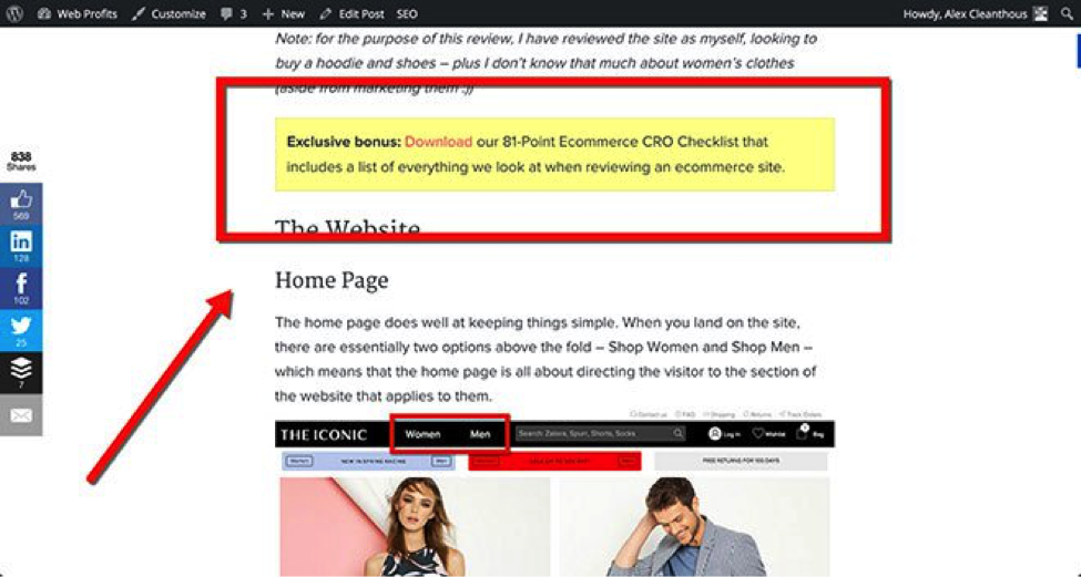 Content Upgrade Example